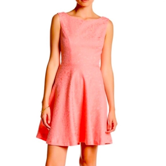 Betsey Johnson Fit and Flare Pink Flower Dress size 14 - Picture 1 of 9